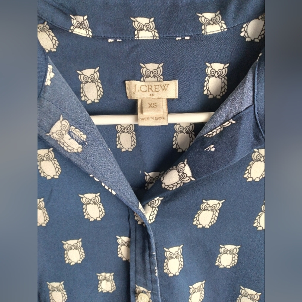 Navy Owl blouse